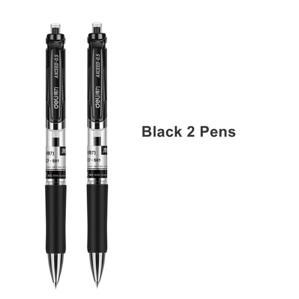 School Supplies Black Gel Pen, Black Blue Ink Pen