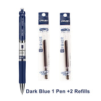 Deli Retractable Gel Pen 0.5 mm Black Blue Color Writing Tools School Office Supplies Stationery Gel Ink Pens