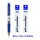 Deli Retractable Gel Pen 0.5 mm Black Blue Color Writing Tools School Office Supplies Stationery Gel Ink Pens