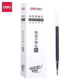 Deli Retractable Gel Pen 0.5mm Black Blue Red Gel Ink Refill Gelpen School Office Supplies Stationary Pens