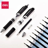 Deli Retractable Gel Pen 0.5mm Black Blue Red Gel Ink Refill Gelpen School Office Supplies Stationary Pens