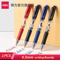 Deli Retractable Gel Pen TiP 0.5mm Black Blue color Writing Tools School Office supplies Stationery gel ink pens  EQ104