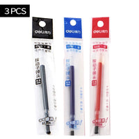 Deli Retractable Gel Pen TiP 0.5mm Black Blue color Writing Tools School Office supplies Stationery gel ink pens  EQ104