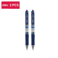 Deli Retractable Gel Pen TiP 0.5mm Black Blue color Writing Tools School Office supplies Stationery gel ink pens  EQ104