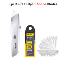 Deli Retractable Pocket Knife нож Unboxing Cutter Heavy Duty Utility Knife Stationery Couteau SK5 Blade Openeardboard Carton Box