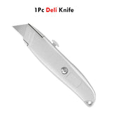 Deli Retractable Pocket Knife нож Unboxing Cutter Heavy Duty Utility Knife Stationery Couteau SK5 Blade Openeardboard Carton Box