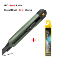 Deli Retractable Utility Knife Tools Kit Pocket Portable Unboxing Knives couteau нож канцелярия Paper Cut Handicraft Carving