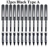 Deli Rollerball Pens, 12 Pack Blue/ Black Liquid Ink Ballpoint Gel Pens, 0.5 mm Fine Tip Rolling Ball Pens for Writing Drawing