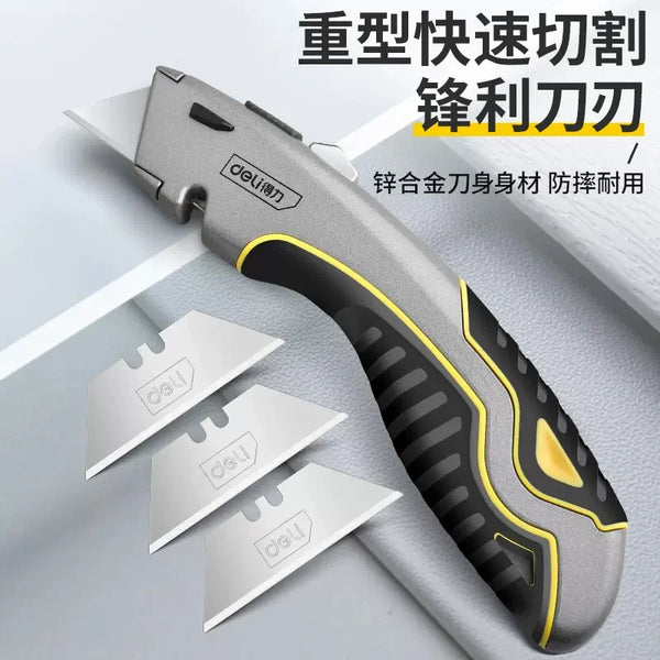 Metal Utility Retractable Cutter Knife Heavy Duty Box Cutter w/ 10 Razor  Blades