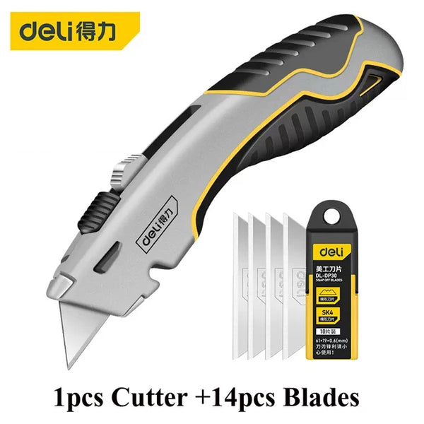 1 Heavy Duty Utility Knife Box Cutter Retractable Locking Razor Sharp Blade Tool