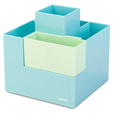 Deli Simple Pen Holder Storage Box Organizer Stationery Blue Pink Multifunction Desktop Storage Box Office Student Stationery