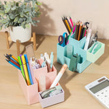 Deli Simple Pen Holder Storage Box Organizer Stationery Blue Pink Multifunction Desktop Storage Box Office Student Stationery