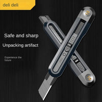 Deli Snap-off Utility Knife Retractable Box Cutters 9mm 18mm High Carbon Steel Blades Auto Lock, Perfect for Office and Home use