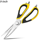 Deli Stainless Steel Industrial Strong Shears Multifunction Household Hand Tool Scissors for Leather/Fabric/Paper/Fishing Net