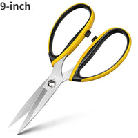 Deli Stainless Steel Industrial Strong Shears Multifunction Household Hand Tool Scissors for Leather/Fabric/Paper/Fishing Net