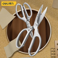 Deli Stainless Steel Industrial Strong Shears Multifunction Household Hand Tool Scissors for Leather/Fabric/Paper/Fishing Net