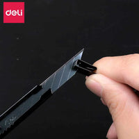 Deli Stationery Utility Knife Metal 30° Small Paper Cutter Self-Locking Design For Unboxing CUT TOOL Art Supplies Blade 9MM