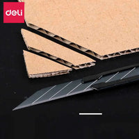 Deli Stationery Utility Knife Metal 30° Small Paper Cutter Self-Locking Design For Unboxing CUT TOOL Art Supplies Blade 9MM