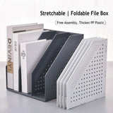 Deli Stretchable File Organizer Box Office Desk File Tray Foldable Magazine Holder Stand