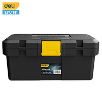 Deli Tool Box Double 12 inch Layer Large Capacity Household Storage Box Multifunctional Electrician Portable Tool Case Organizer