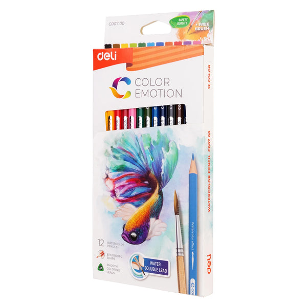 Deli Watercolor Pencil 12 / 24 / 36 Color Drawing Pen Art Set Children Kids  Painting Sketching Water