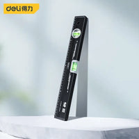 Deli high-precision level ruler 3/4/500mm household aluminum alloy ruler small multi-angle spray molded level ruler non magnetic