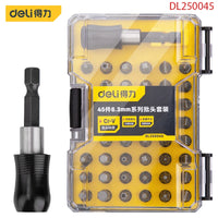 Deli  high quality 39 PCS 45PCS Screwdriver Set Magnetic Bits, Y Type, Hexagon, Pozidriv,Heads Flat And PhillipsScrewdriver Sit