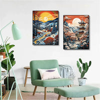 Diamond Painting Waves Sailboat  Art New Series 2024 Sunset  Full Diamond Mosaic Cross Stitch Set Home Wall Decoration Gift