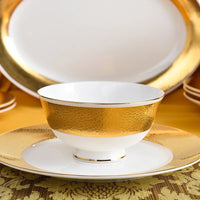 AOOKMIYA Dish And Plates 52 pcs gold line Bone china Dinner Set China Health Tableware White Ceramic Soup plate Bowl Dish Gift Porcelain