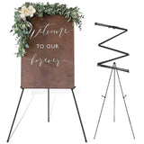 AOOKMIYA Display Stand Adjustable Height Anti-slip Easel Tripod Solid Fixed Poster Metal Wedding Sign White Easel Stand The Party