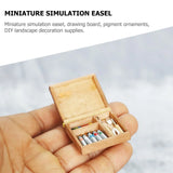 AOOKMIYA Dollhouse Painter Mini Accessories Supplies Small Easel Model Supply Wooden Simulation Micro Scene