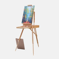 AOOKMIYA Easel Caballete Portable Easel Box for Painting Artist Oil Paint Stand Thick Aluminum Alloy Table Easel Box Painting Accessories