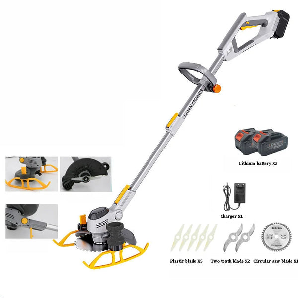 Elétrica Cordless Lawn Mower, Relva Trimmer, Weed Eater para Quintal Jardim, Home Stringless