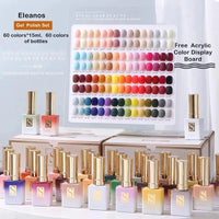 Eleanos New 60 Colors Nail Gel Polish Set Color Gel Polish 60 Different Bottles Nail Art Design Whole Set Nail Gel Learner Kit