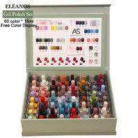 Eleanos New 60 Colors Nail Gel Polish Set Color Gel Polish 60 Different Bottles Nail Art Design Whole Set Nail Gel Learner Kit