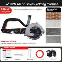 Electric Wall Chaser Concrete Grooving Machine, Poeira-Free, Água e Electricidade Instalação, Wall Cutting Machine