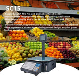 Electronic Scale 15KG 30KG Digital Weighing Built-in Receipt Bill Printer Barcode Supermarket Label Printing Bench Scale