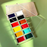 AOOKMIYA Empty Acrylic Watercolor Box Palette 24/36 Grid Portable Paint Tray Dust-proof Magnetic Transparent Box Art Supplies