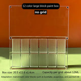 AOOKMIYA Empty Acrylic Watercolor Box Palette 24/36 Grid Portable Paint Tray Dust-proof Magnetic Transparent Box Art Supplies