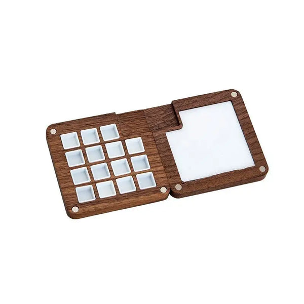 Empty Wooden Watercolor Palette Portable Mini Travel Watercolor Acrylic  Paint Box Square Tray Box Art Painting