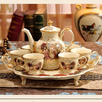 English Creative Espresso Coffee Cup Set Luxury Tableware Vintage Beautiful Mug Coffee Cup Original Breakfast Tasse Drinkware