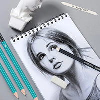 Esboço Desenho Lápis Kit com Sketchbook, Grafite, Carvão, Pastel, Blending Shading, Pro Art, Suprimentos de Desenho, 50pcs