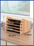 Escritório de mesa revista arquivo rack de madeira eco-friendly suporte de arquivo organizador bandeja para mesa
