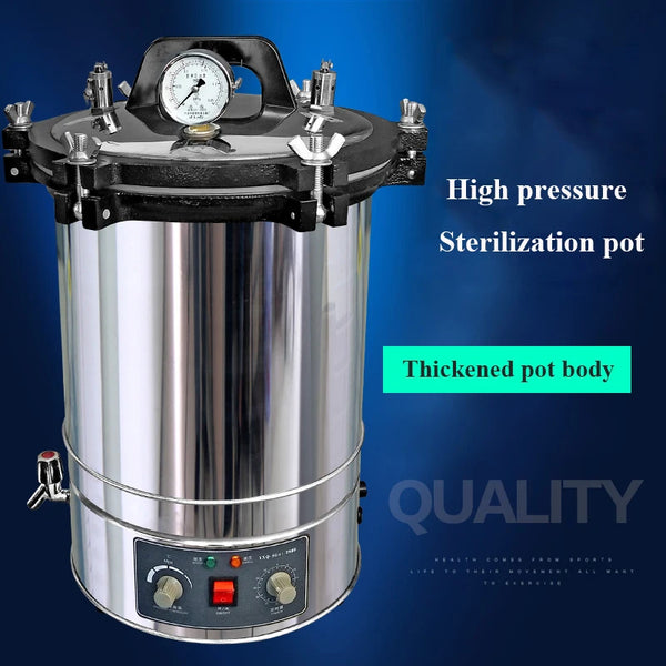 Esterilizador portátil De Alta Pressão, panela De Esterilização A Vapor De Aço Inoxidável, autoclave De Esterilização Automática 24L