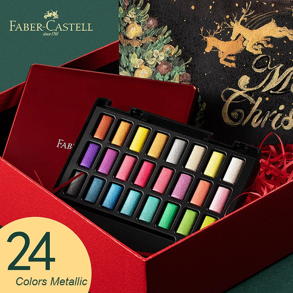 FABER-CASTELL pintura contínua do brilho metálico profissional das pinturas da aguarela do artista ideal para técnicas da aguarela 24 cores