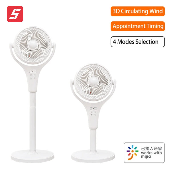 FIVE HOME Smart Floor Fan Timing 4 Mode Telescopic Low Noise Home Bedroom Office Air Circulation Desktop Fan Work With Mijia APP