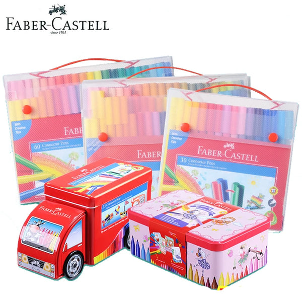 Faber Castell-Caneta Aquarela Fibra-Ponta, Conector Esboço Pintura Colorida, Suprimentos de Arte Premium para Crianças, Pacote de 10, 20, 30, 40, 80