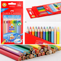 Faber-Castell Cor Grip e Conjunto de Escova para Crianças, Lápis Aquarela, Eco Lápis, Aquarelle Triangular, Solúvel em Água, 3mm