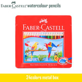 Faber Castell Watercolor Pencils 24/36/48/60/72 Tin Set Water-soluble Premier Colored Pencil Aquarell Soft Paint Wooden Crayons