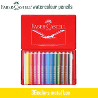 Faber Castell Watercolor Pencils 24/36/48/60/72 Tin Set Water-soluble Premier Colored Pencil Aquarell Soft Paint Wooden Crayons